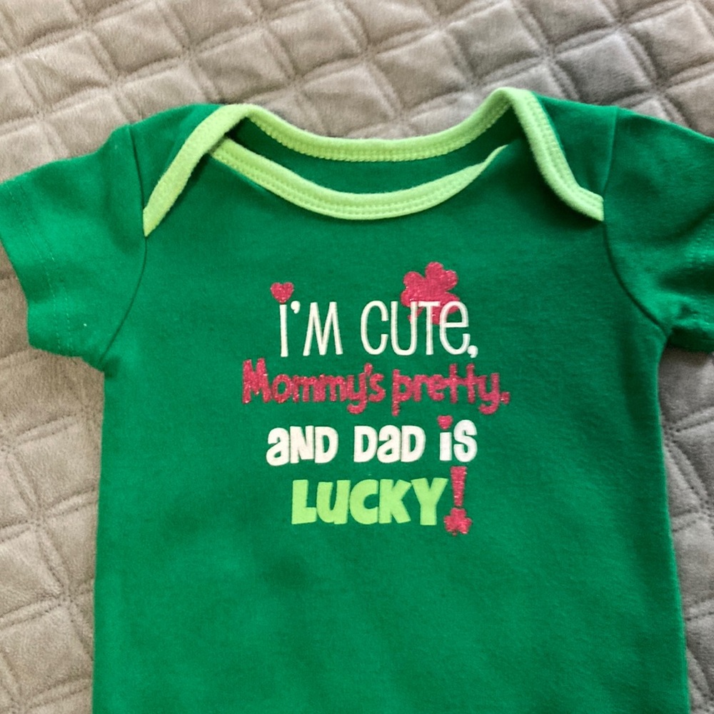 Adorable onesie for saint patty’s day